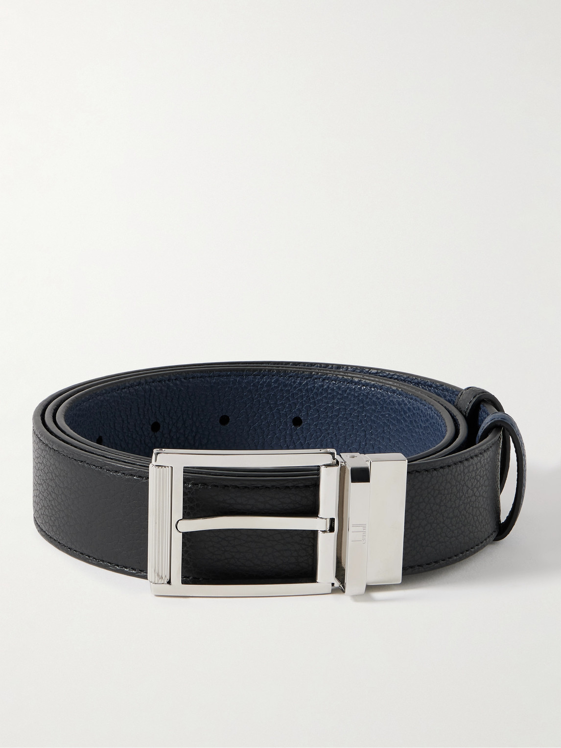 Dunhill 3.5cm Reversible Full-grain Leather Belt In Black