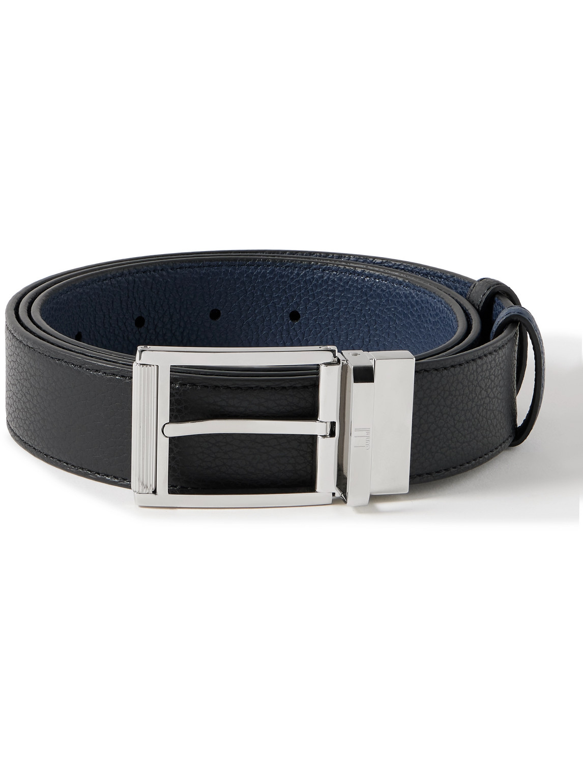 Dunhill 3.5cm Reversible Full-grain Leather Belt In Black