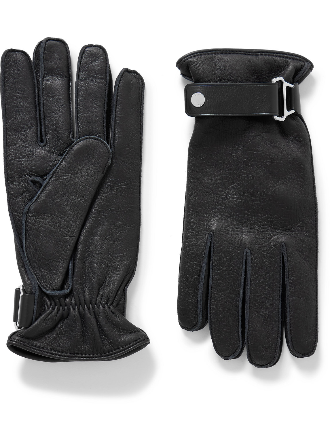 Dunhill Leather Gloves In Black