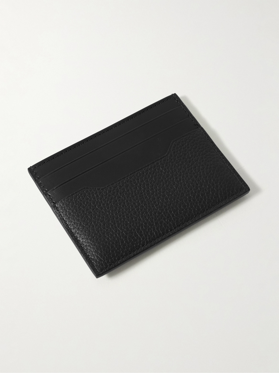 Shop Dunhill 1893 Harness Pebble-grain Leather Cardholder In Black