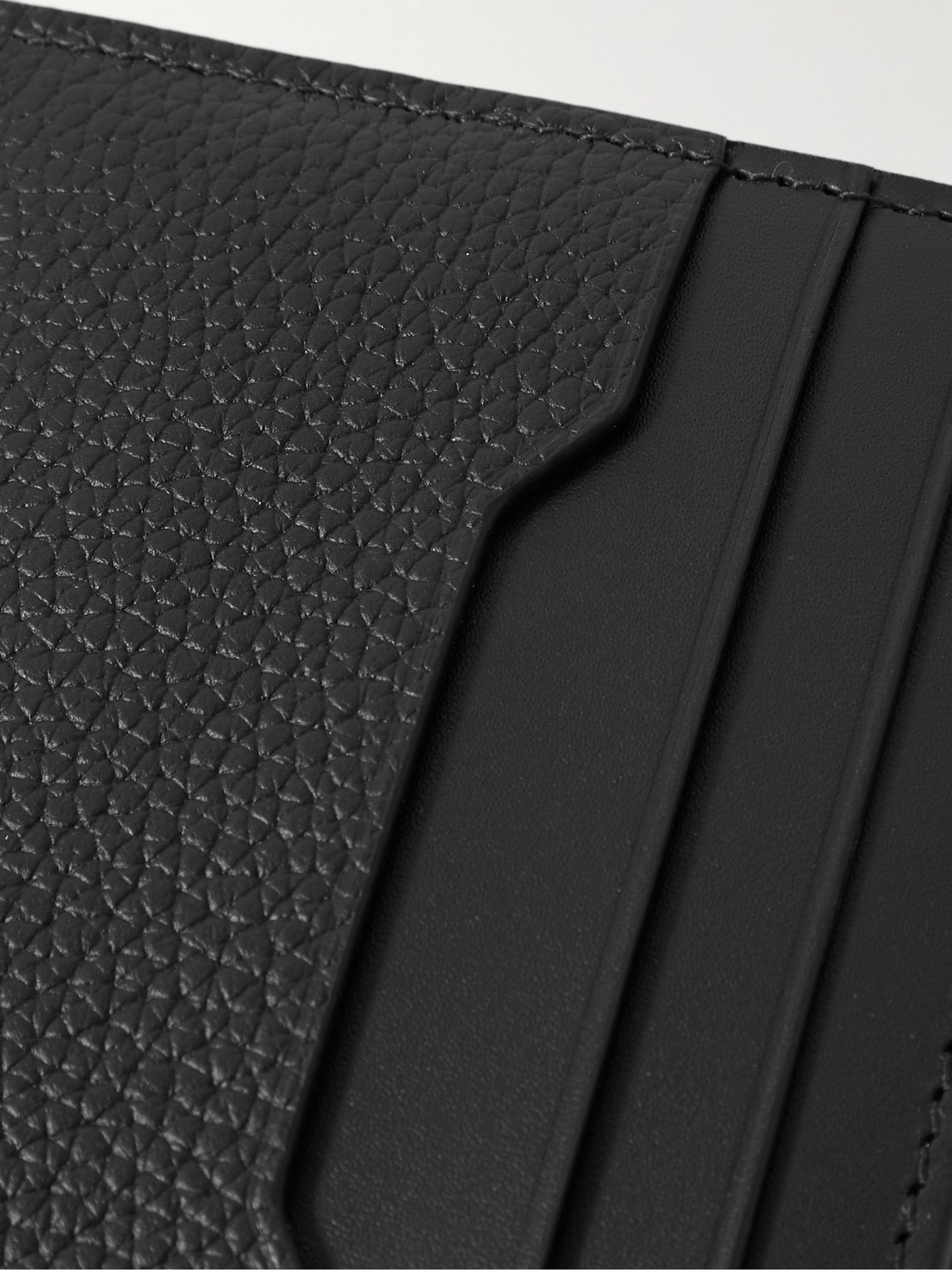 Shop Dunhill 1893 Harness Pebble-grain Leather Cardholder In Black