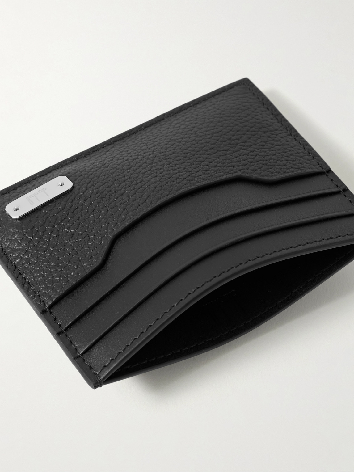 Shop Dunhill 1893 Harness Pebble-grain Leather Cardholder In Black