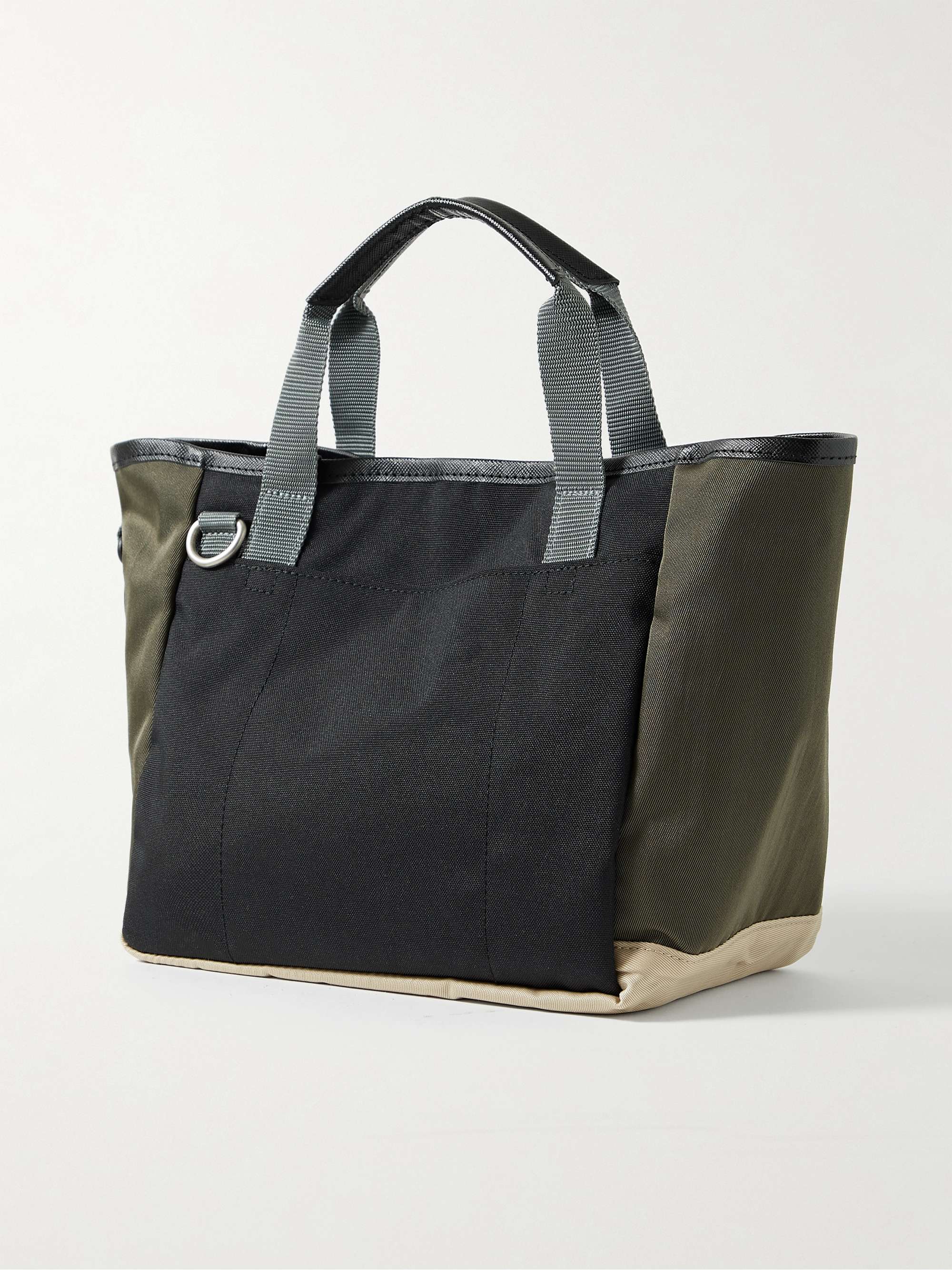 MASTER-PIECE Mini Leather-Trimmed Colour-Block Canvas Pet Tote Bag
