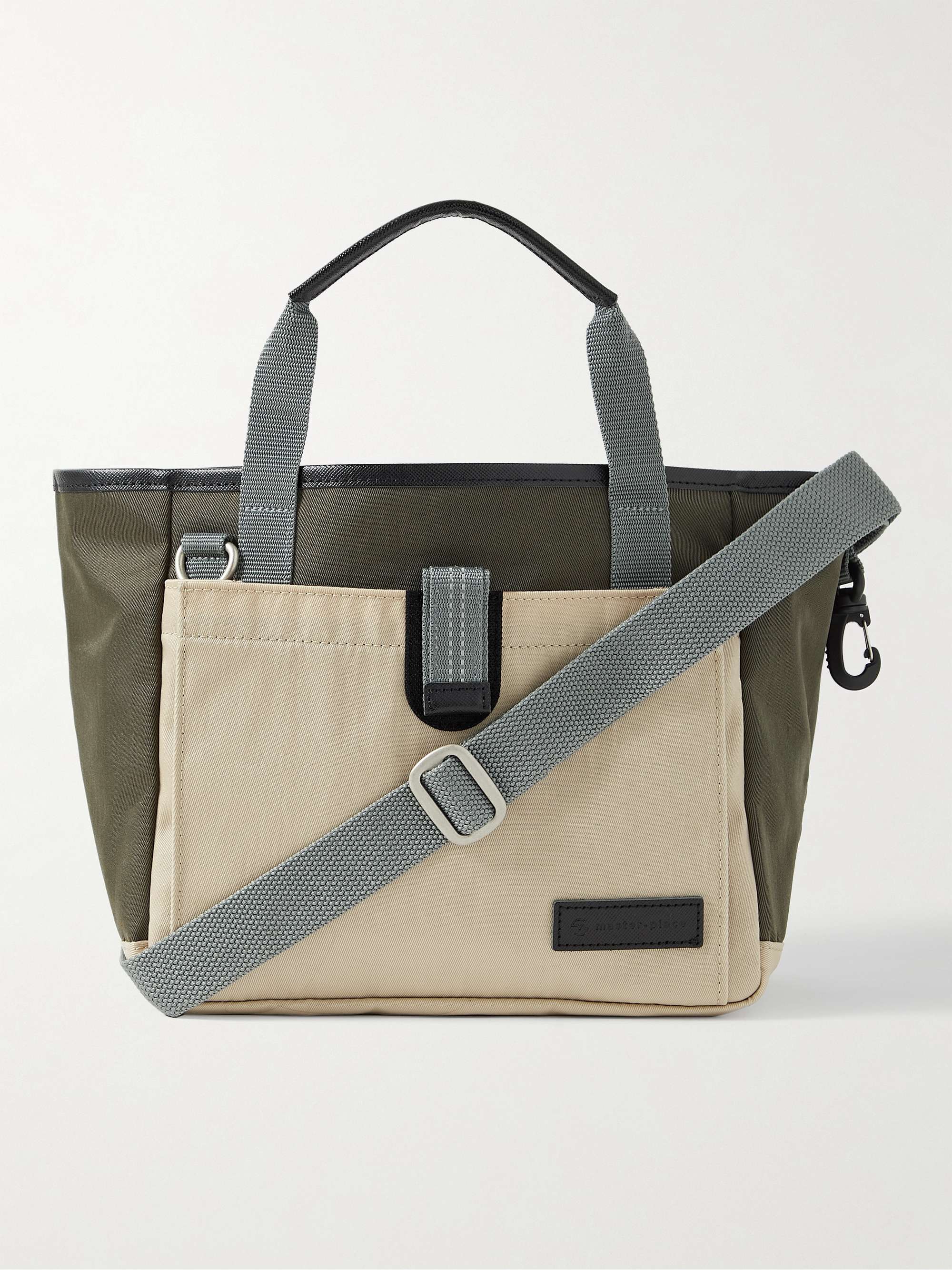 MASTER-PIECE Mini Leather-Trimmed Colour-Block Canvas Pet Tote Bag