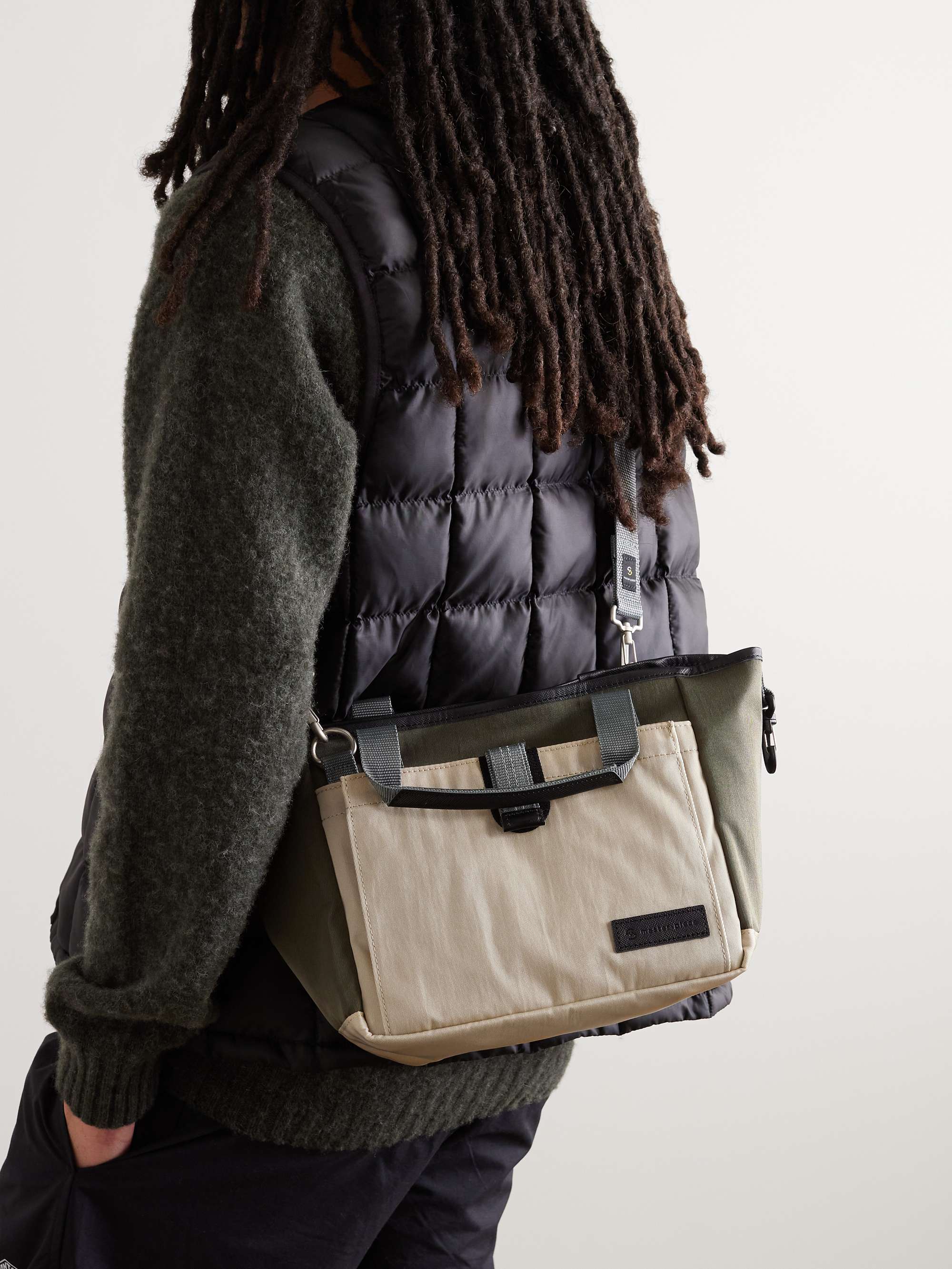 MASTER-PIECE Mini Leather-Trimmed Colour-Block Canvas Pet Tote Bag