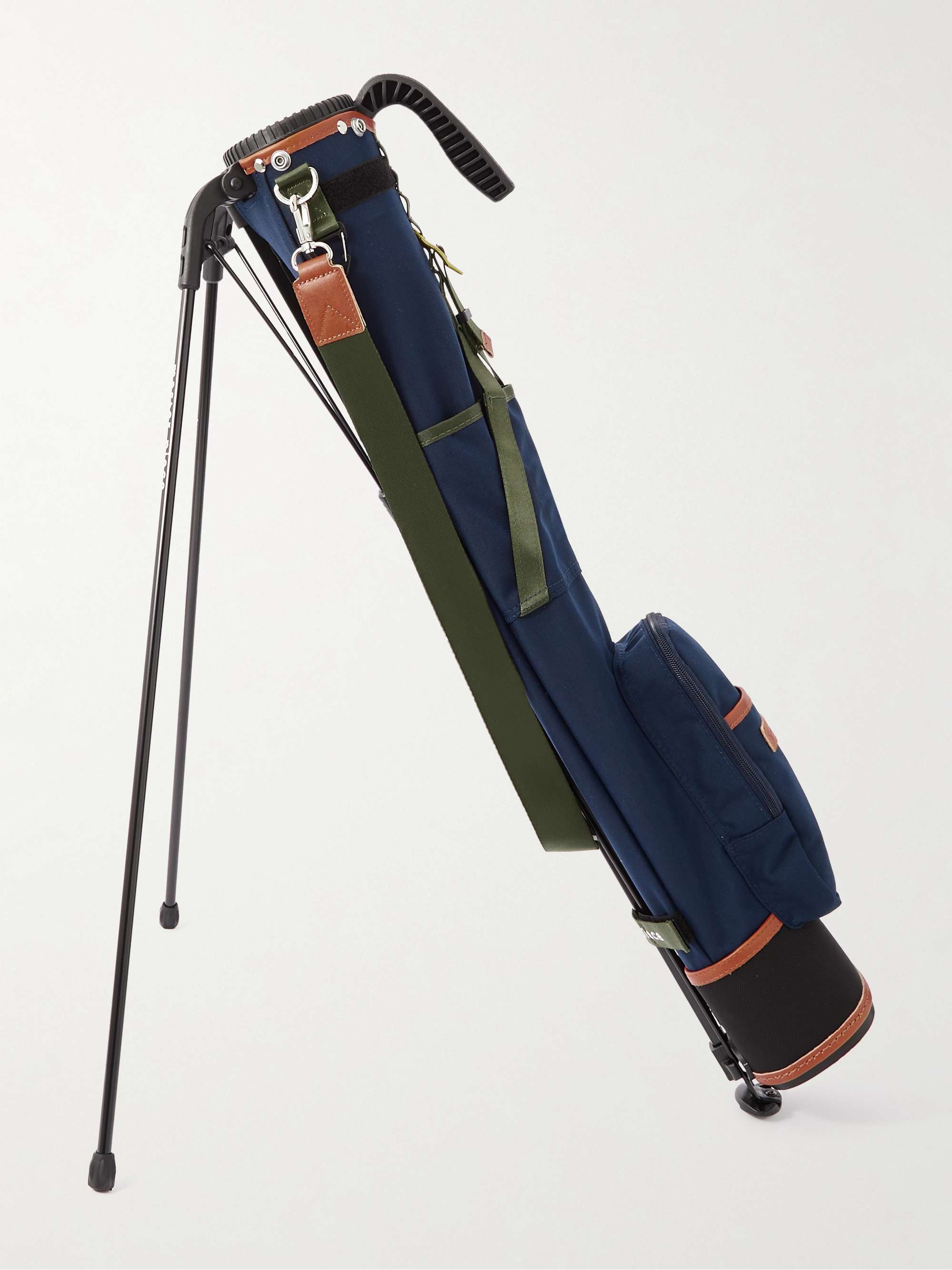 MASTER-PIECE Leather-and Webbing-Trimmed CORDURA® Shell Self-Stand Golf Case