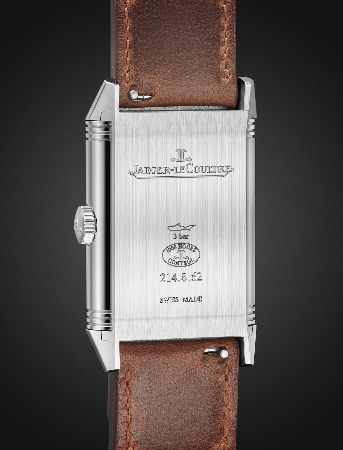 Shop Jaeger-lecoultre Reverso Classic Large Small Seconds Los Angeles Hand-wound 45.6mm Stainless Steel And Leather Watch, In White