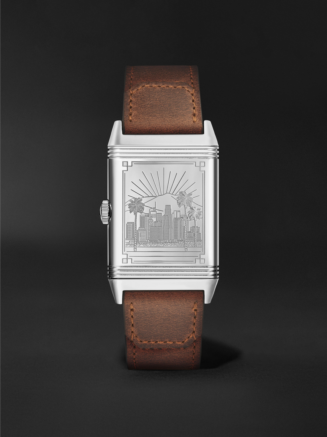 Jaeger-LeCoultre Reverso Classic Large Small Seconds Los Angeles Hand-Wound 45.6mm Stainless Steel and Leather Watch, Ref. No. Q3858522 - Men