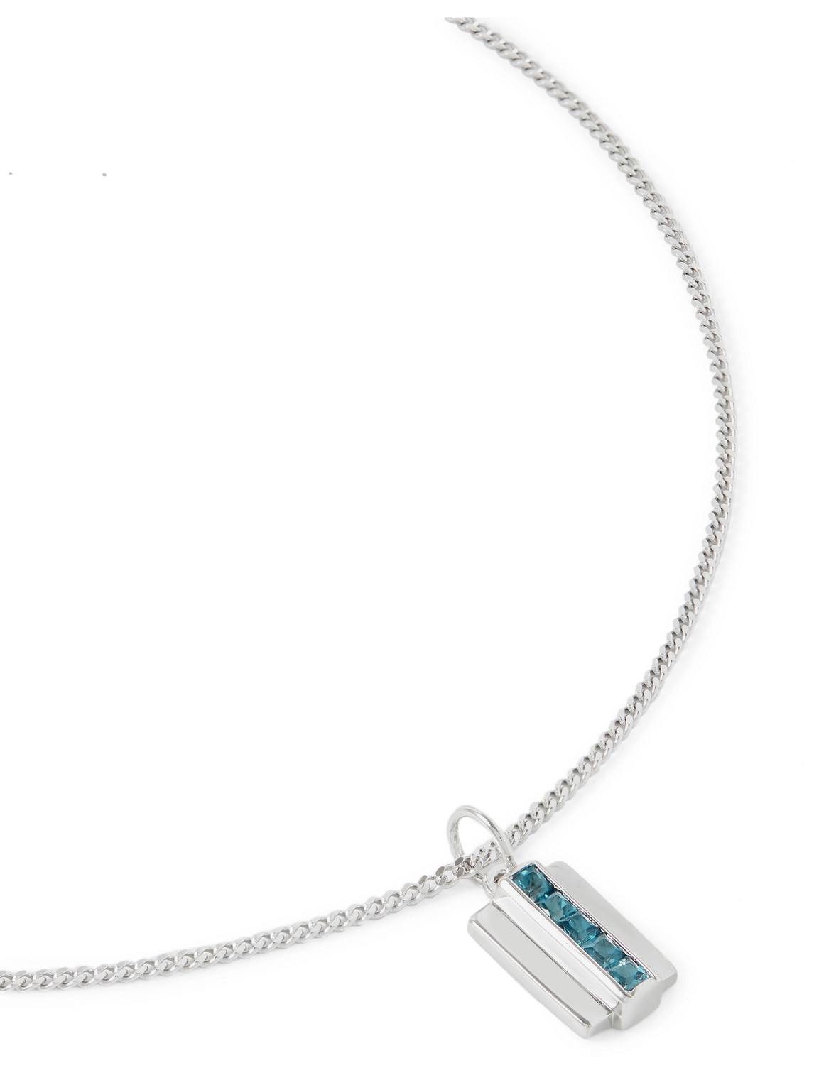 Miansai Vertigo Silver Blue Topaz Pendant Necklace