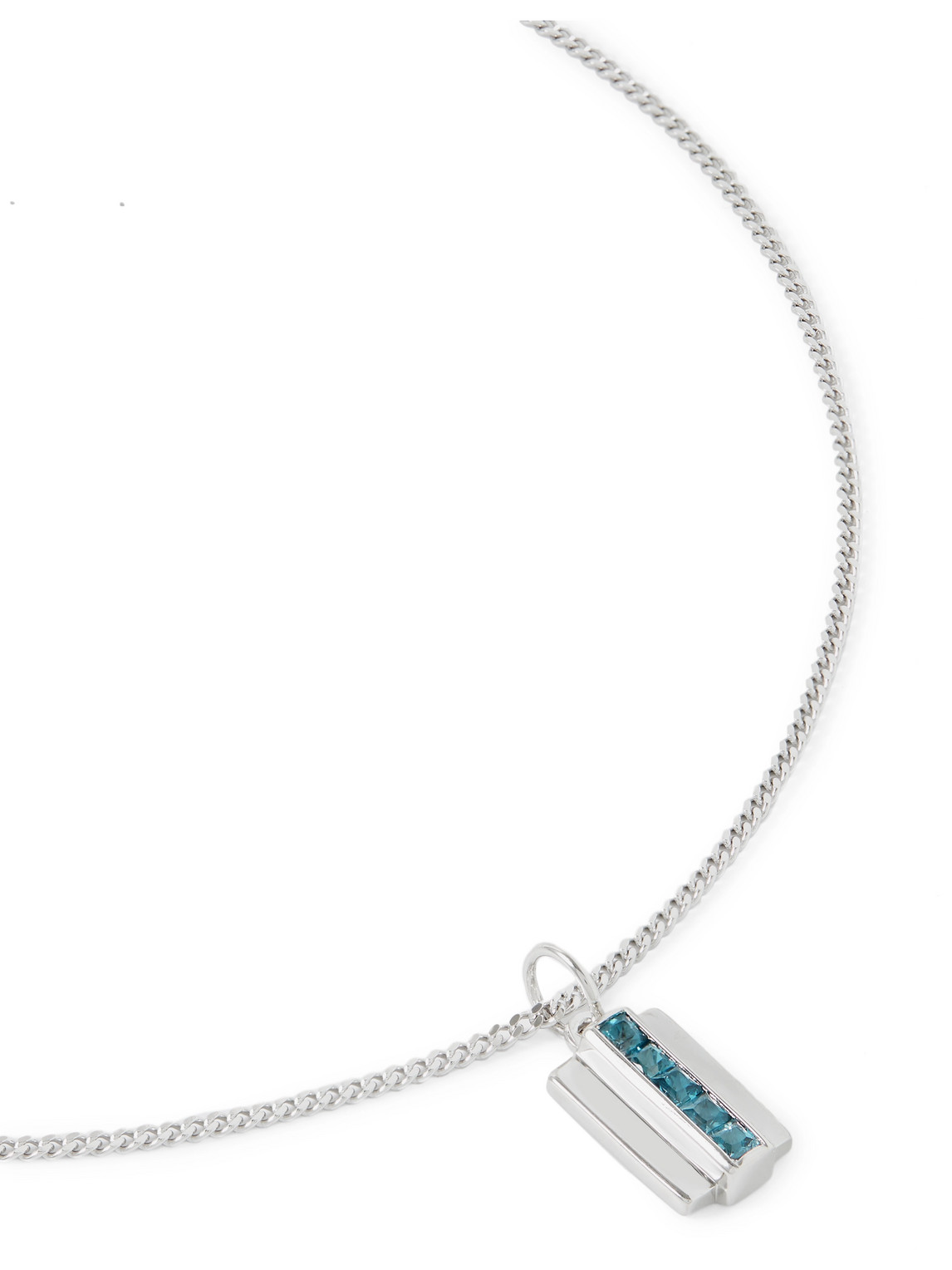 Vertigo Silver Blue Topaz Pendant Necklace