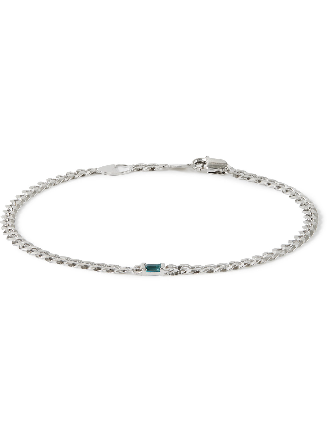 Miansai Lyra Silver Blue Topaz Chain Bracelet