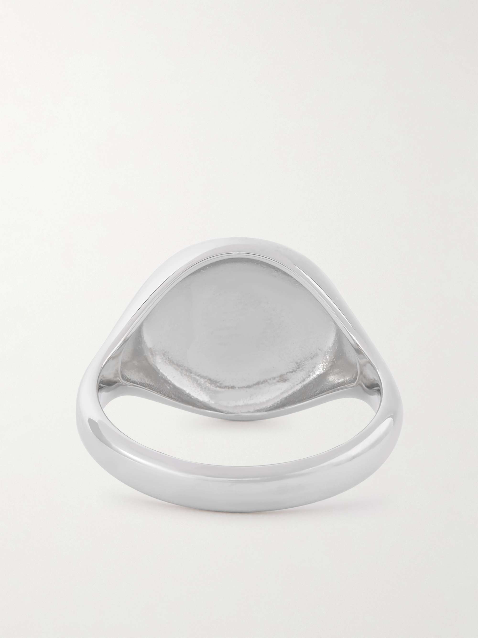 MIANSAI Wells Rhodium-Plated Silver Signet Ring