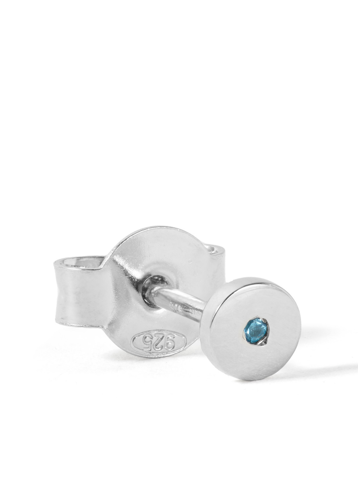 Miansai Osiris Silver, Enamel And Blue Topaz Single Earring