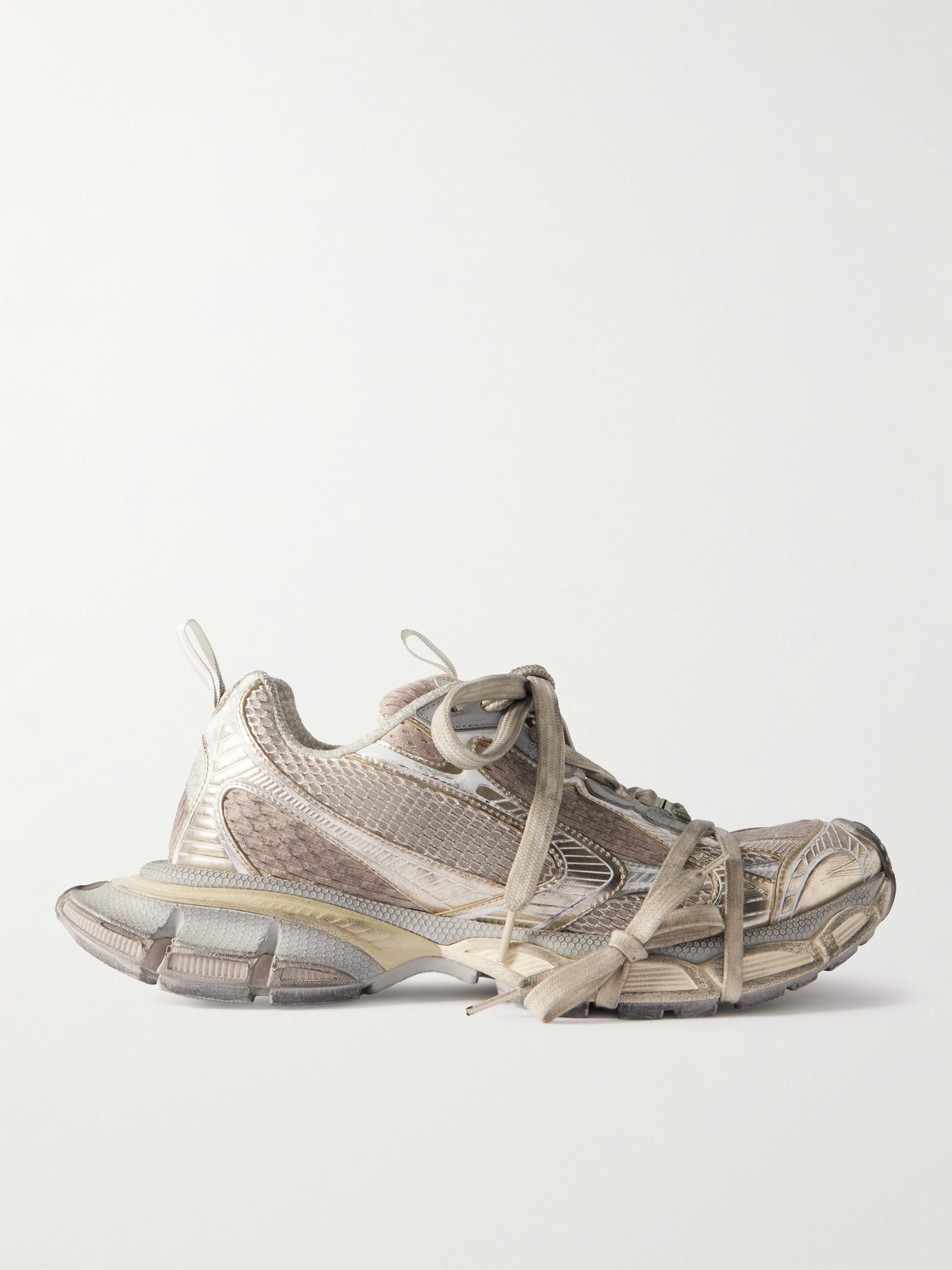 Balenciaga 3XL Distressed Mesh and Rubber Sneakers - Men