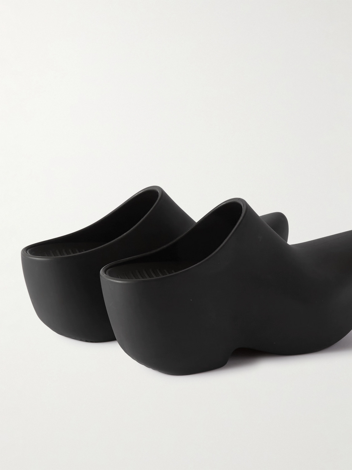 Shop Balenciaga Matt Rubber Clogs In Black