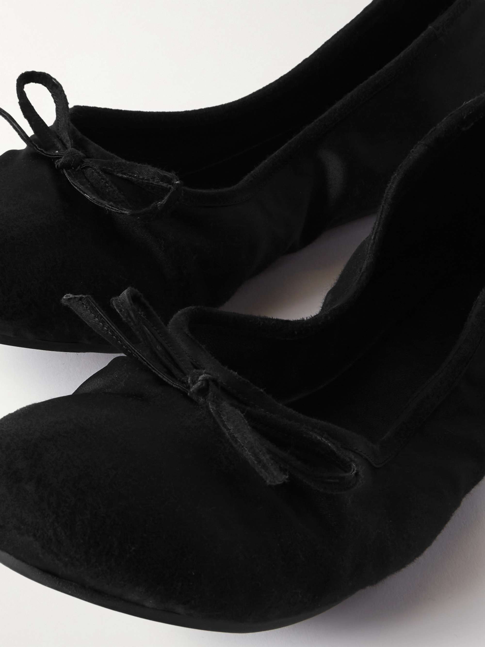 BALENCIAGA Leopold Distressed Satin Ballet Flat