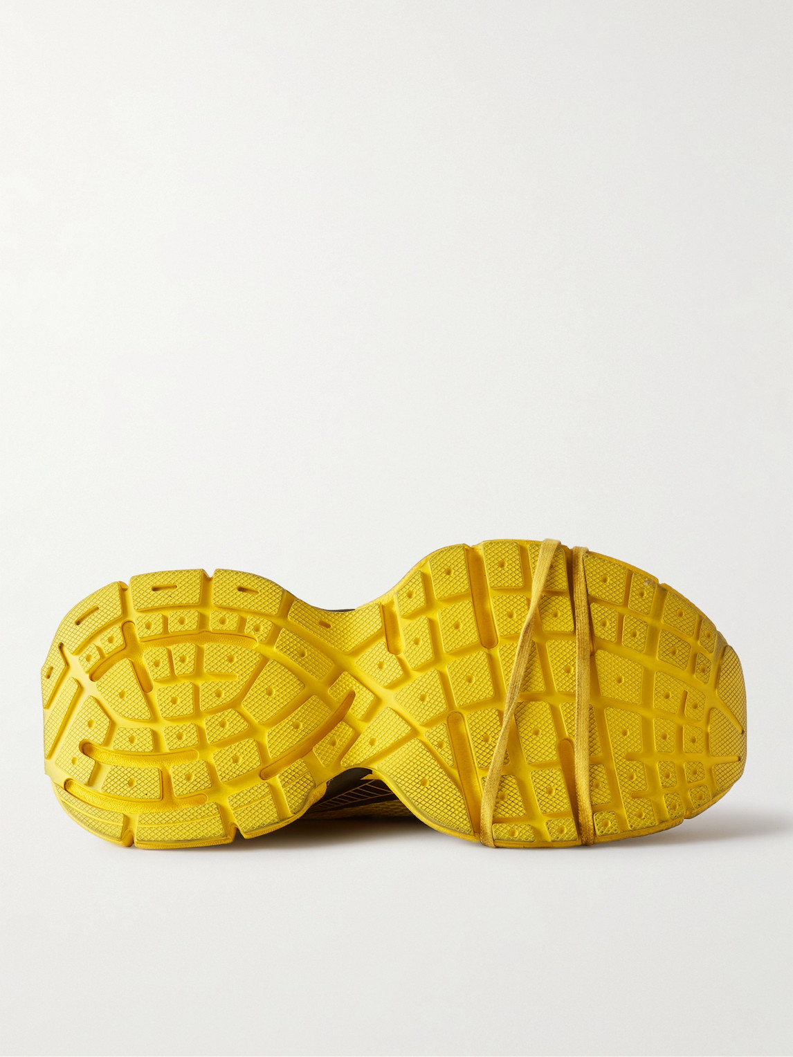 Balenciaga 3xl Distressed Mesh And Rubber Sneakers In Yellow