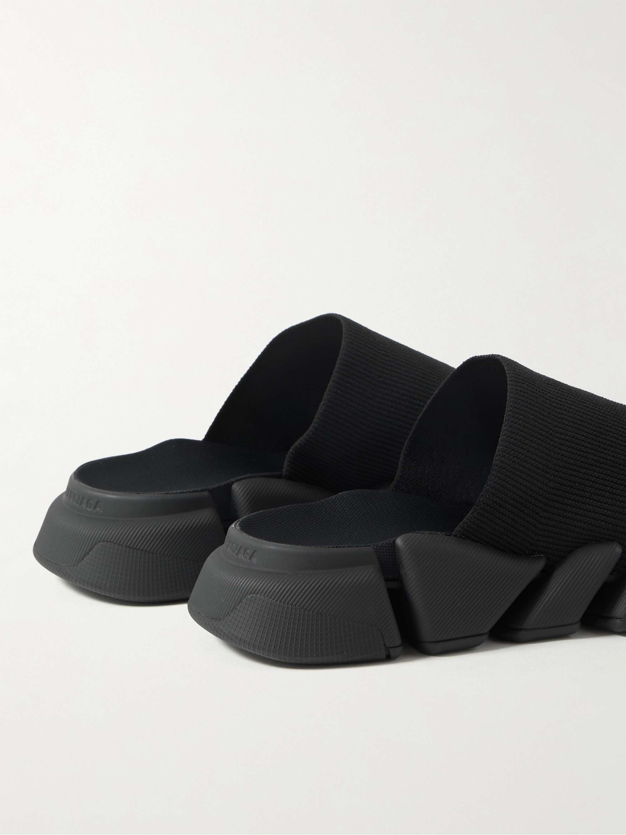 BALENCIAGA Speed 2.0 Logo-Print Stretch-Knit Slides