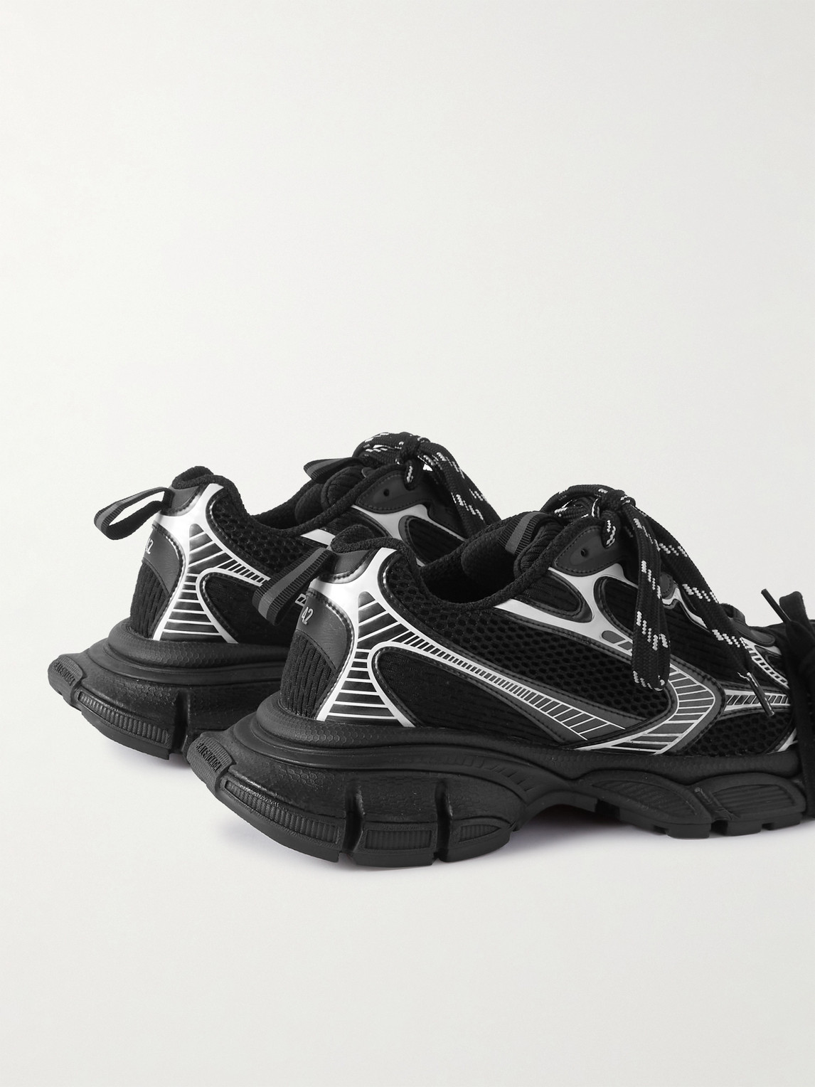 Shop Balenciaga 3xl Distressed Mesh And Rubber Sneakers In Black