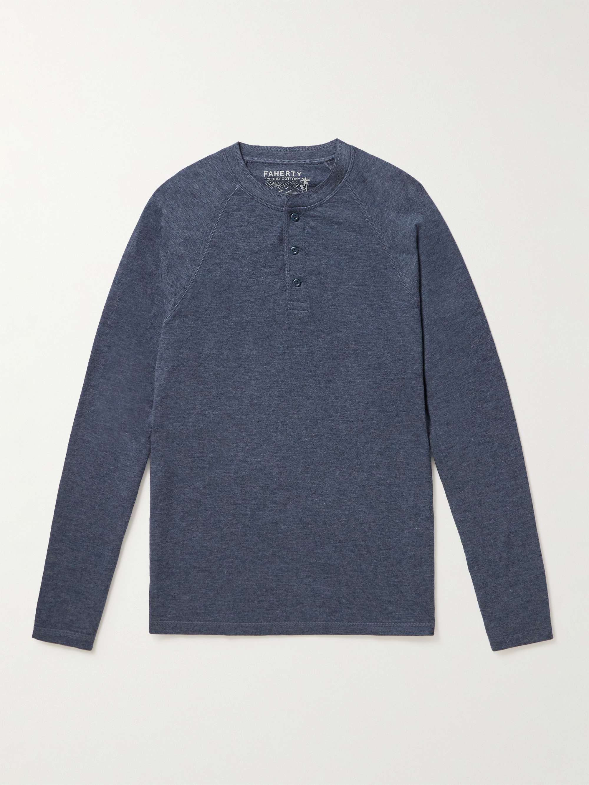 FAHERTY Cloud Pima Cotton and Modal-Blend Jersey Henley T-Shirt