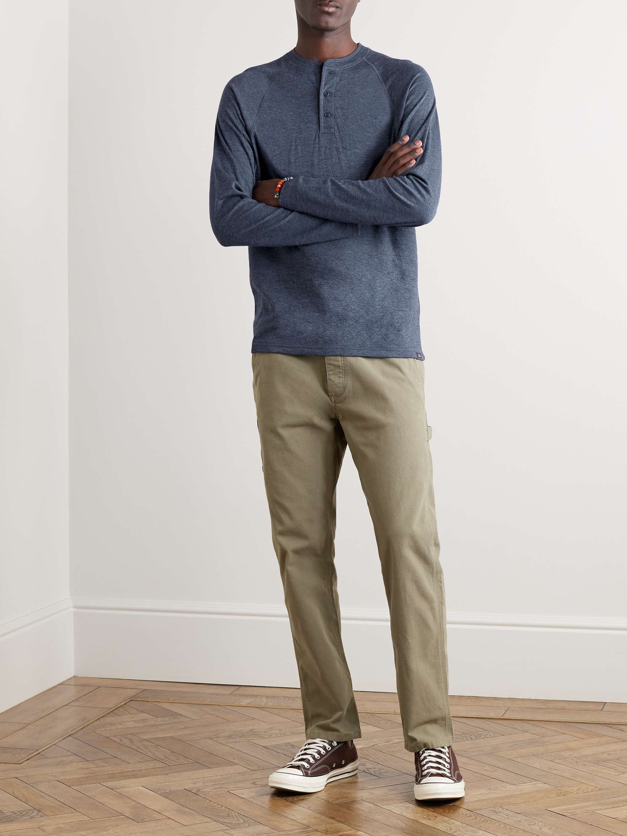 FAHERTY Cloud Pima Cotton and Modal-Blend Jersey Henley T-Shirt