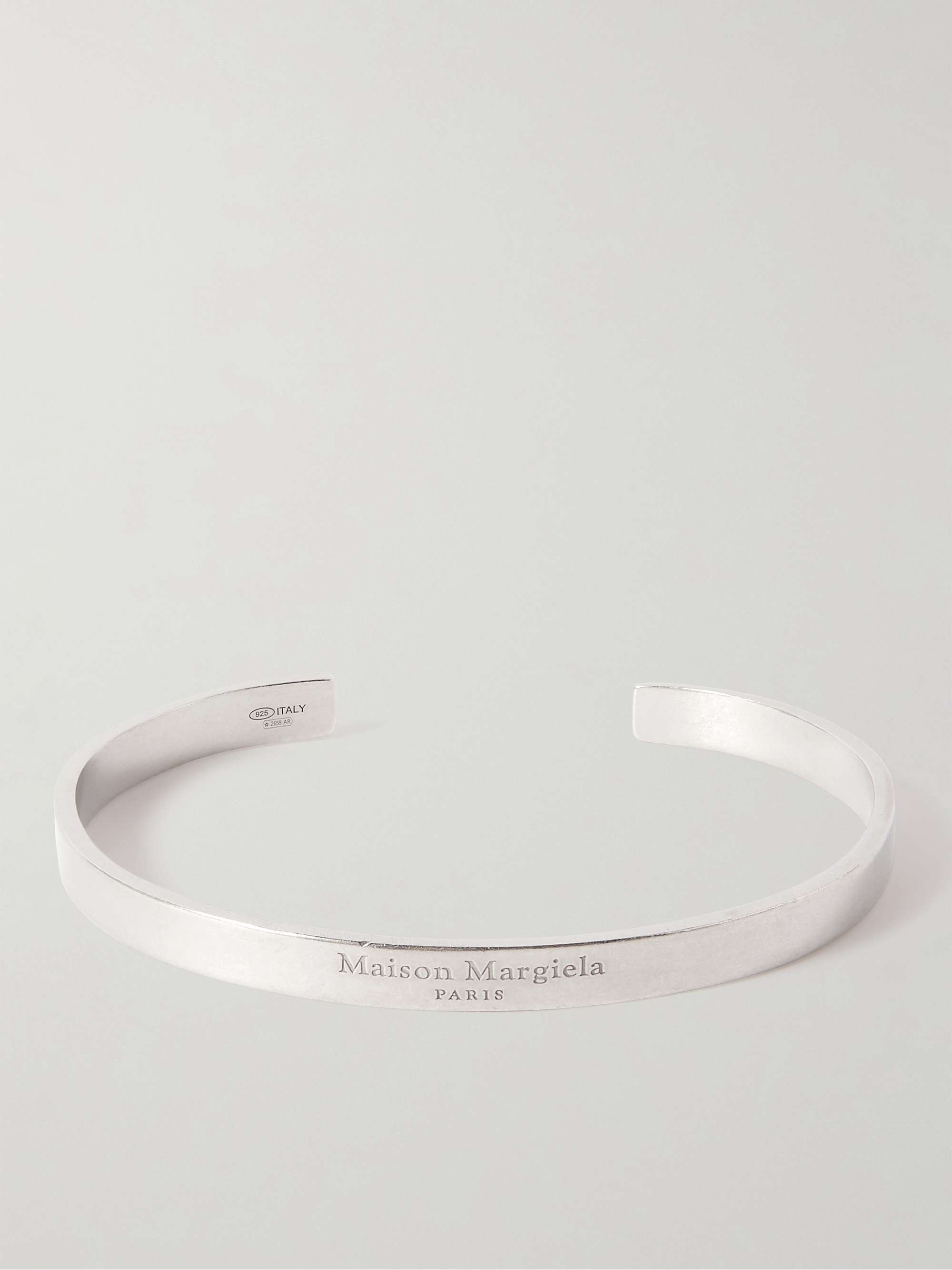 Logo-Engraved Palladium-Plated Cuff