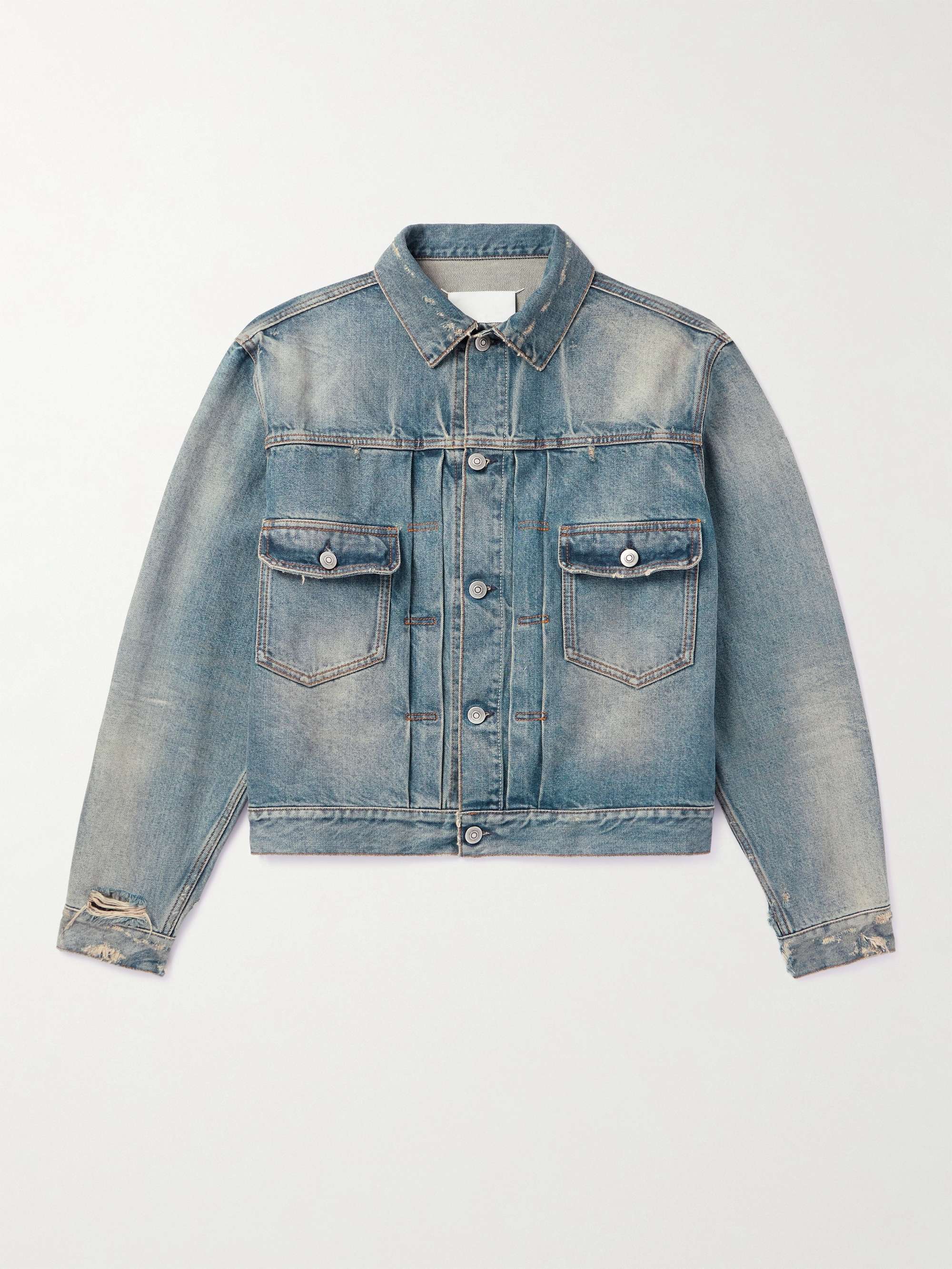 MAISON MARGIELA Distressed Denim Jacket for Men | MR PORTER