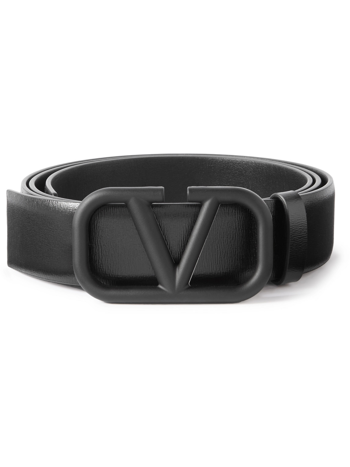 Valentino Garavani Vlogo 3cm Leather Belt In Black