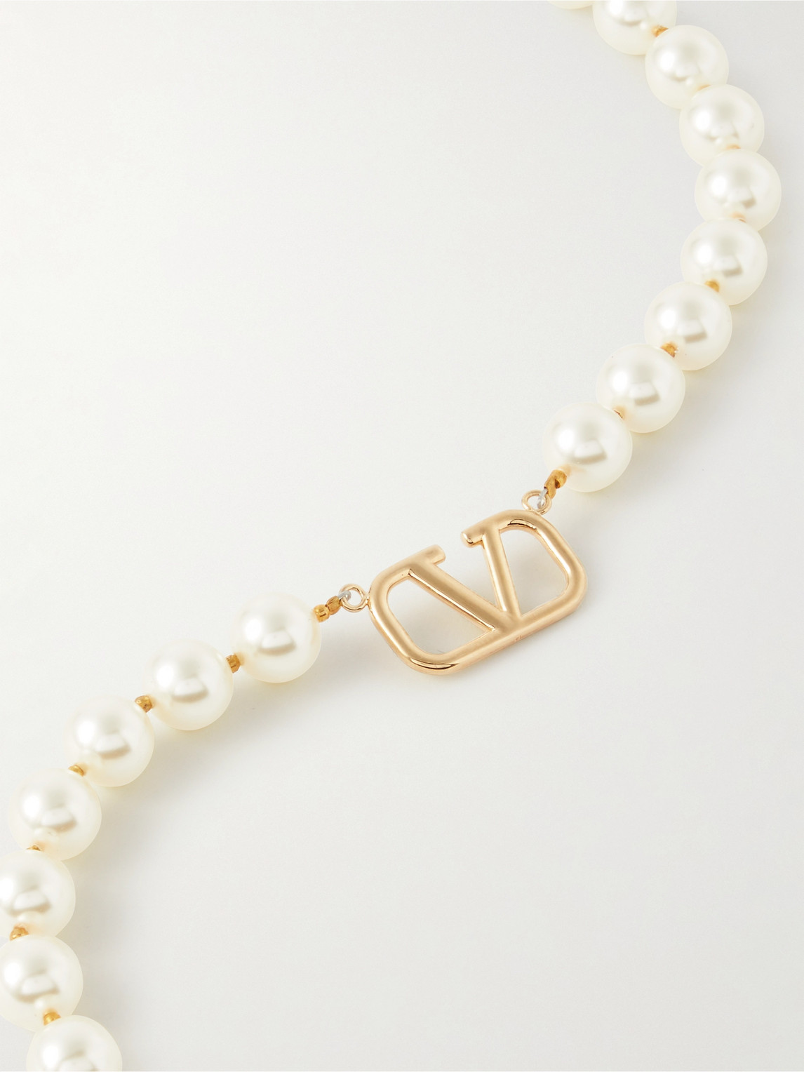 Shop Valentino Gold-tone Swarovski® Crystal Pearl Necklace