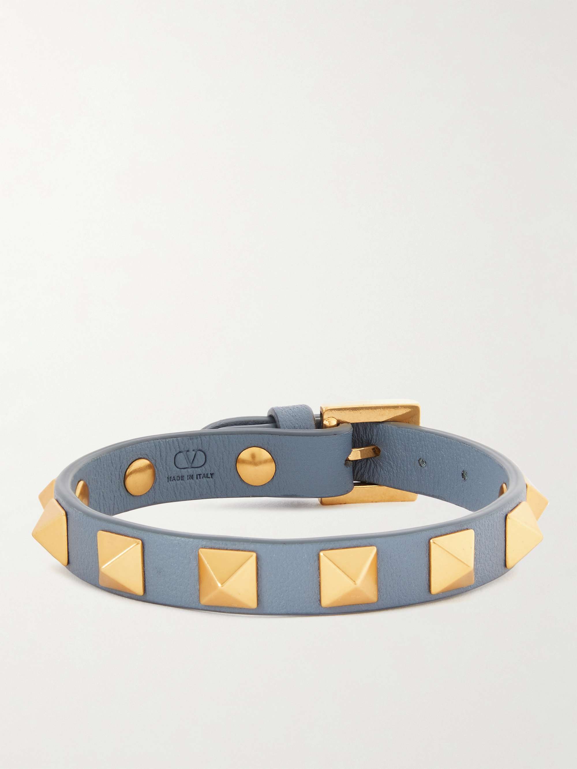 komfortabel Oprør konstant VALENTINO GARAVANI Rockstud Gold-Tone and Leather Bracelet for Men | MR  PORTER