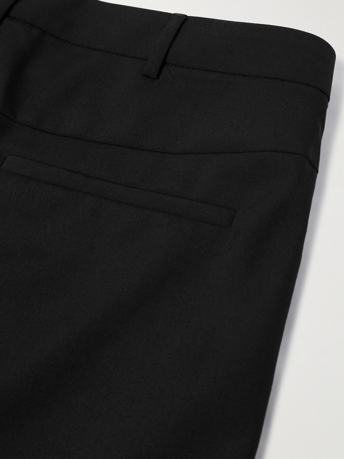 Shop Valentino Wide-leg Wool-twill Trousers In Black