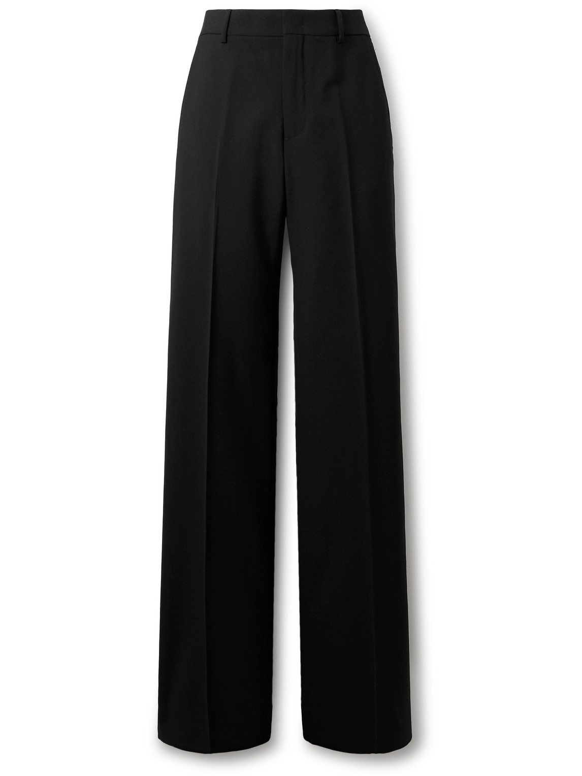 Valentino Wide-leg Wool-twill Trousers In Black