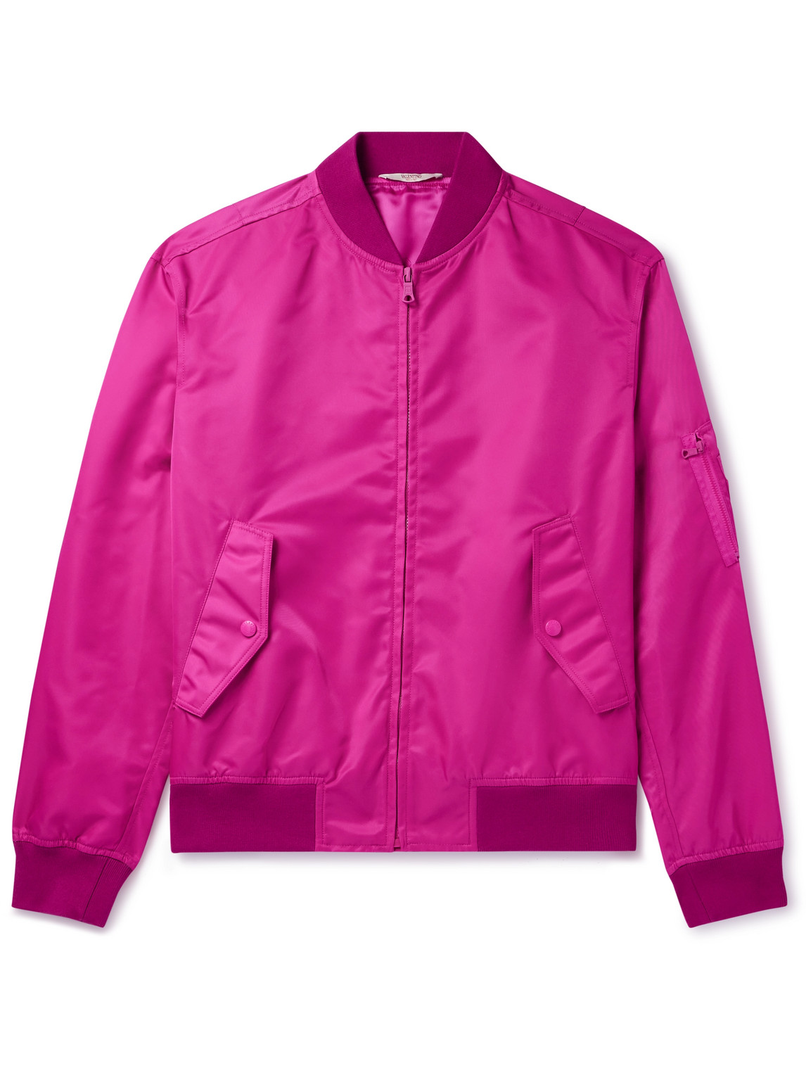 Valentino Shell Bomber Jacket In Pink