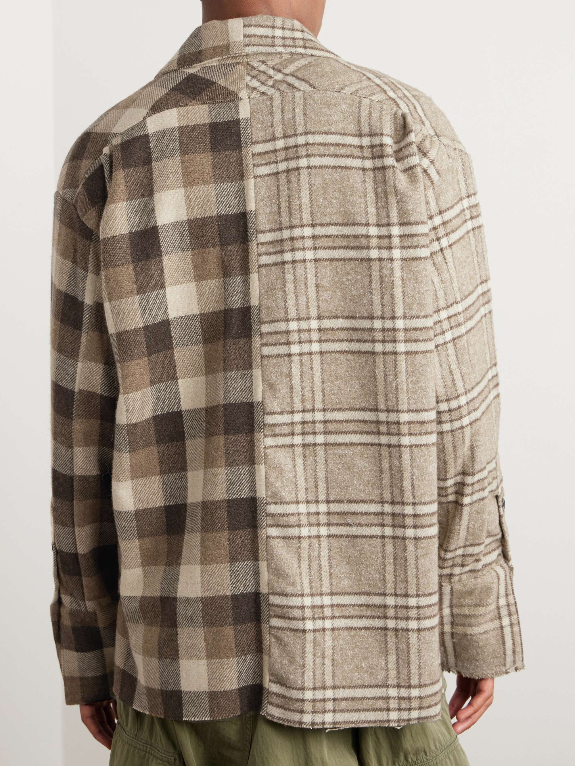 GREG LAUREN Checked Wool-Blend Shirt for Men | MR PORTER
