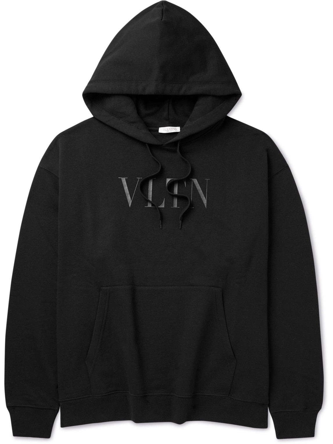 Valentino Garavani - Logo-Print Cotton-Jersey Hoodie - Men - Black - M