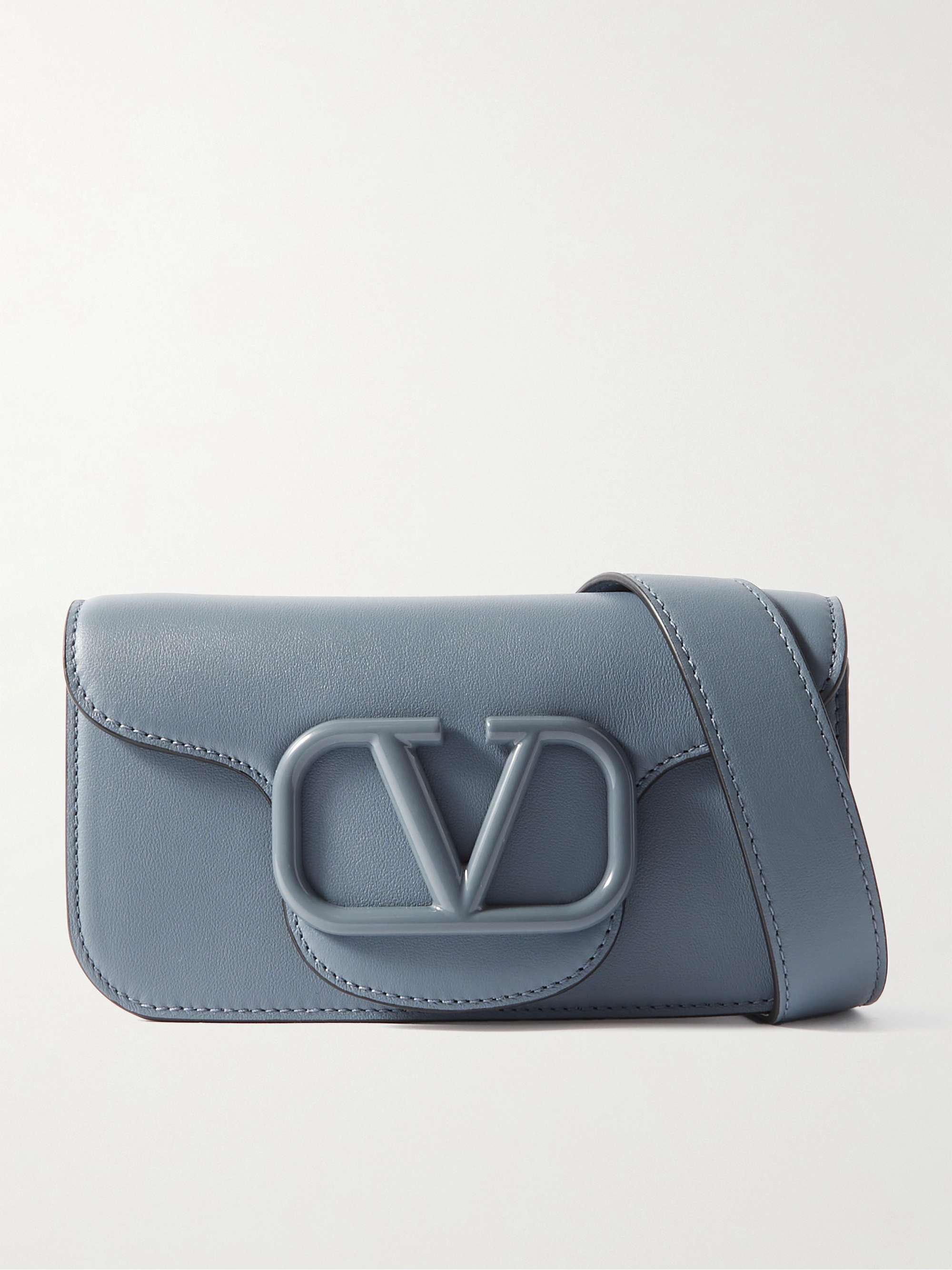 VALENTINO GARAVANI Locò Mini Logo-Embellished Leather Messanger