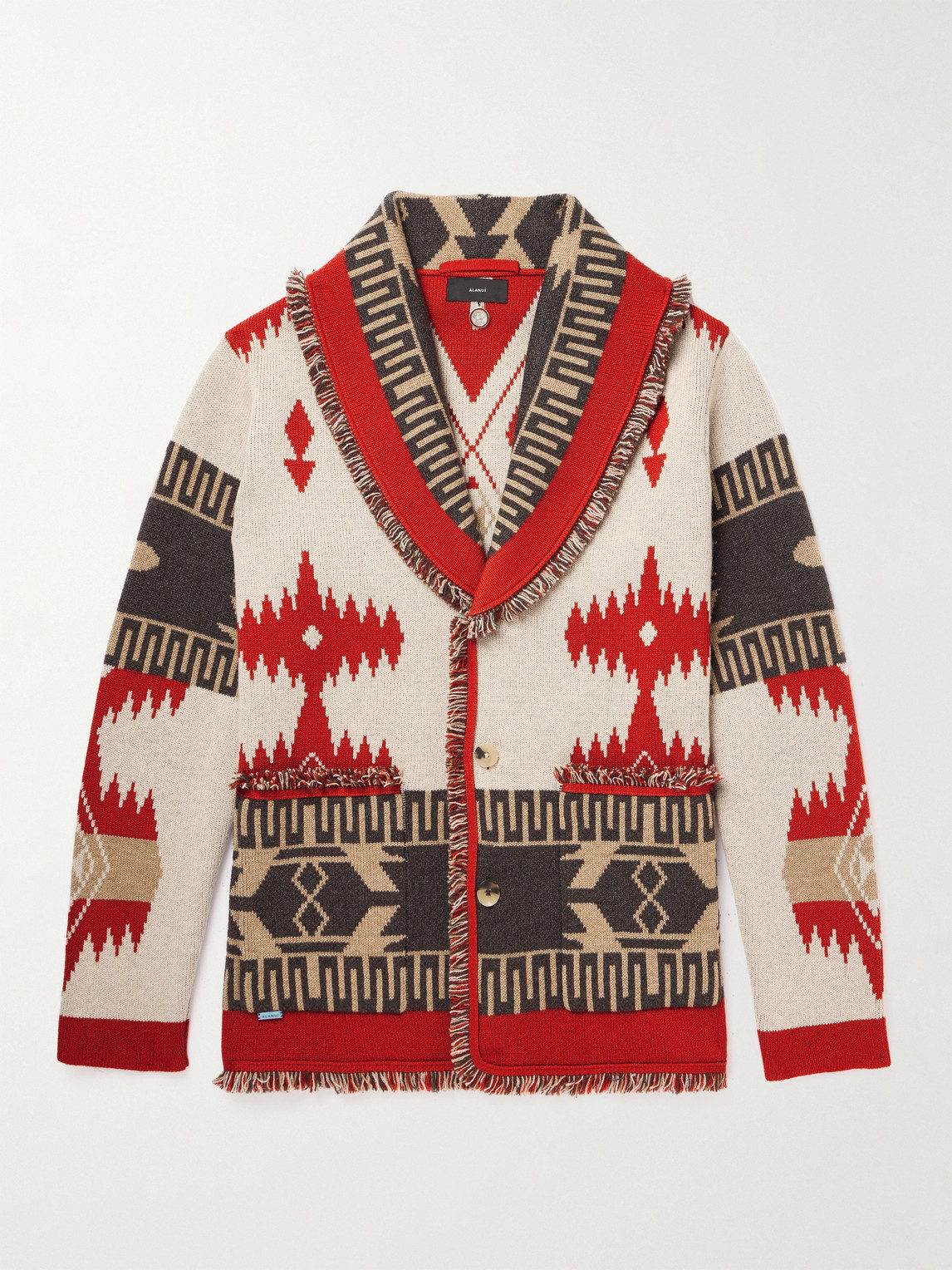 Alanui Icon Jacquard Cardigan In Red