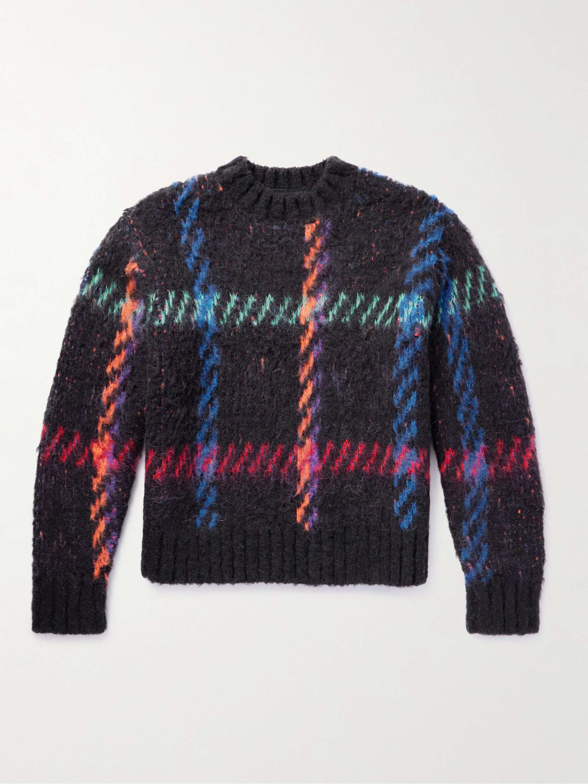 SACAI Checked Jacquard-Knit Sweater for Men | MR PORTER