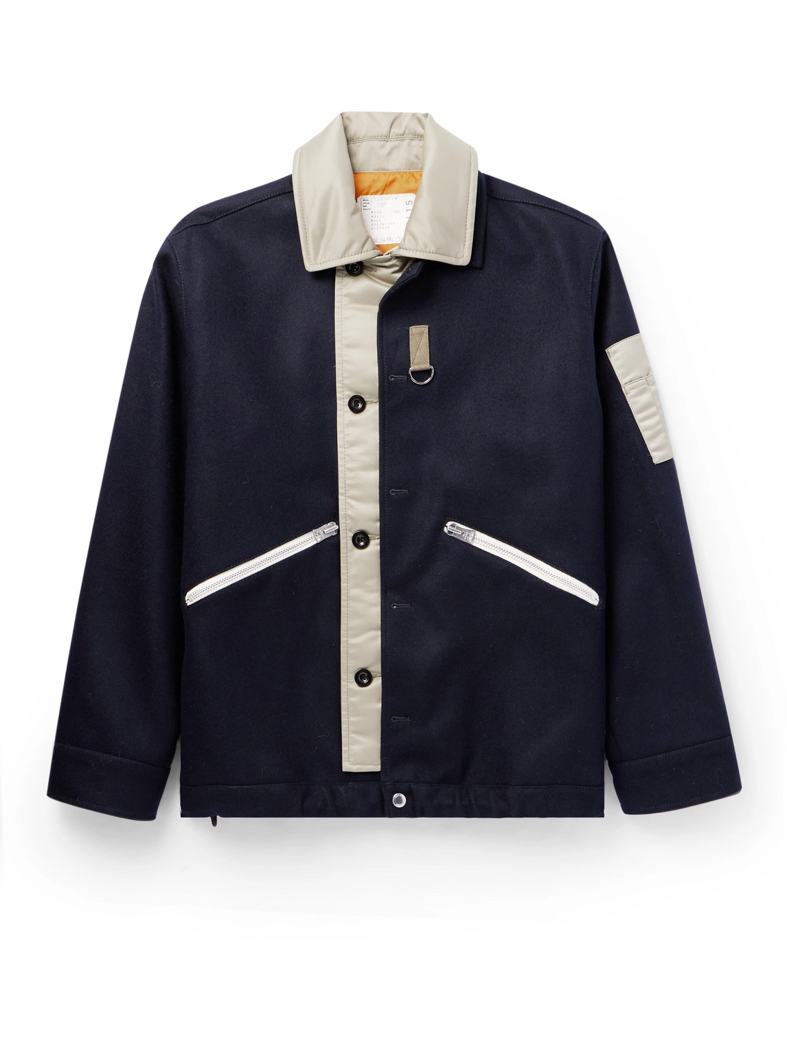 Shell-Trimmed Padded Brushed-Wool Overshirt