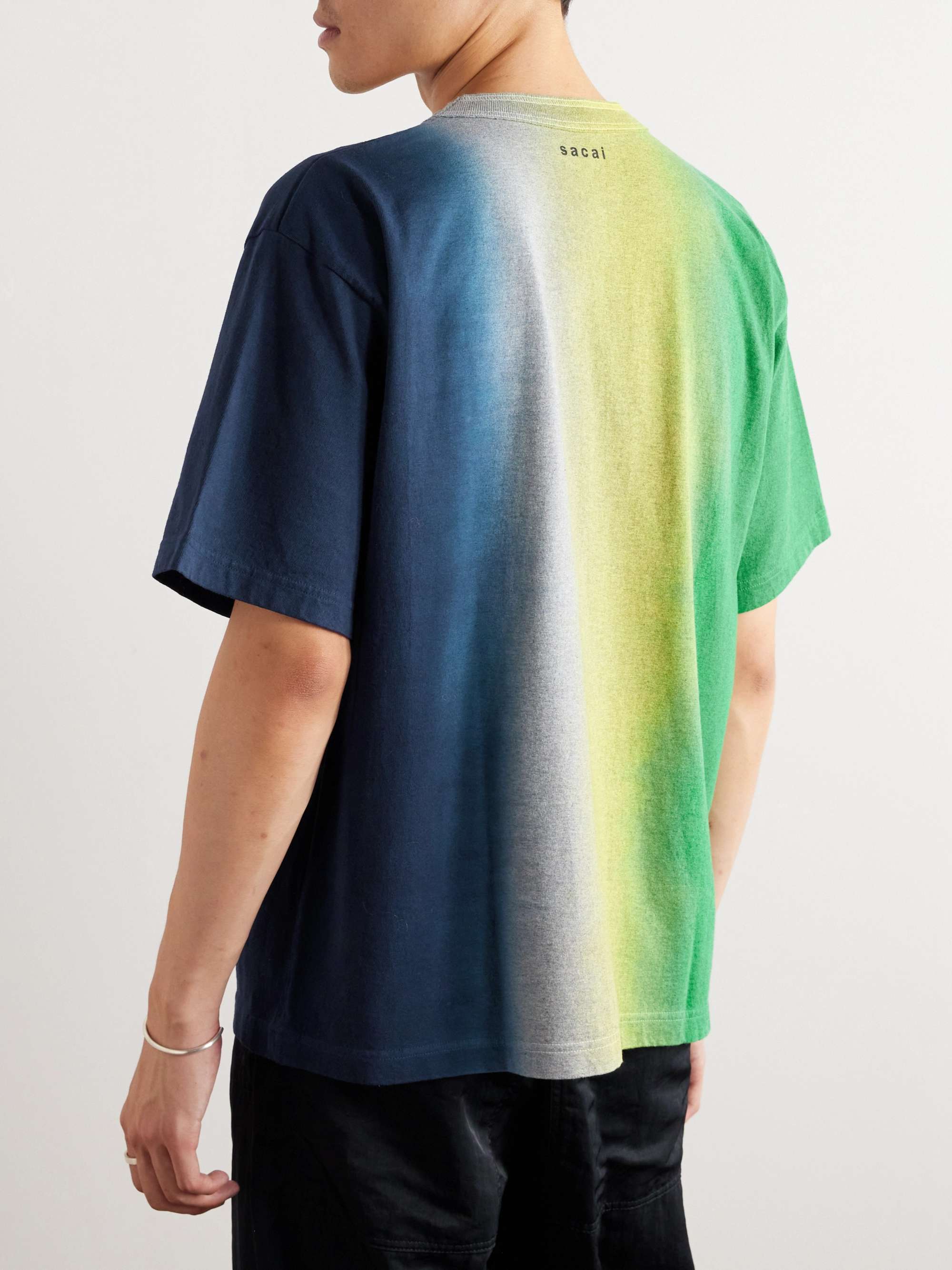 SACAI Tie-Dyed Cotton-Jersey T-Shirt for Men | MR PORTER
