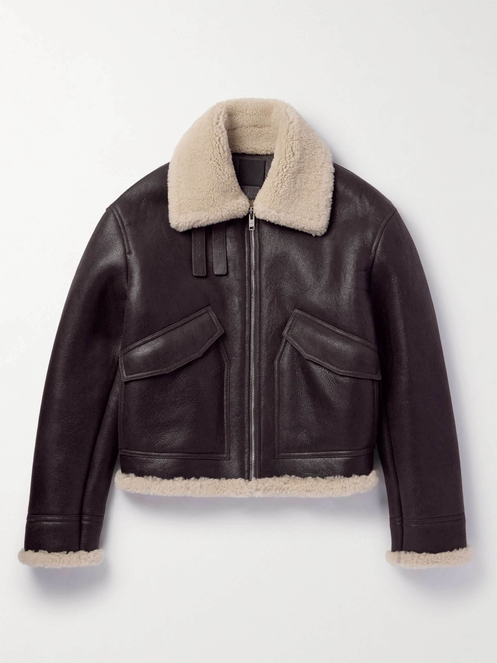 Shearling-Lined Leather Jacket