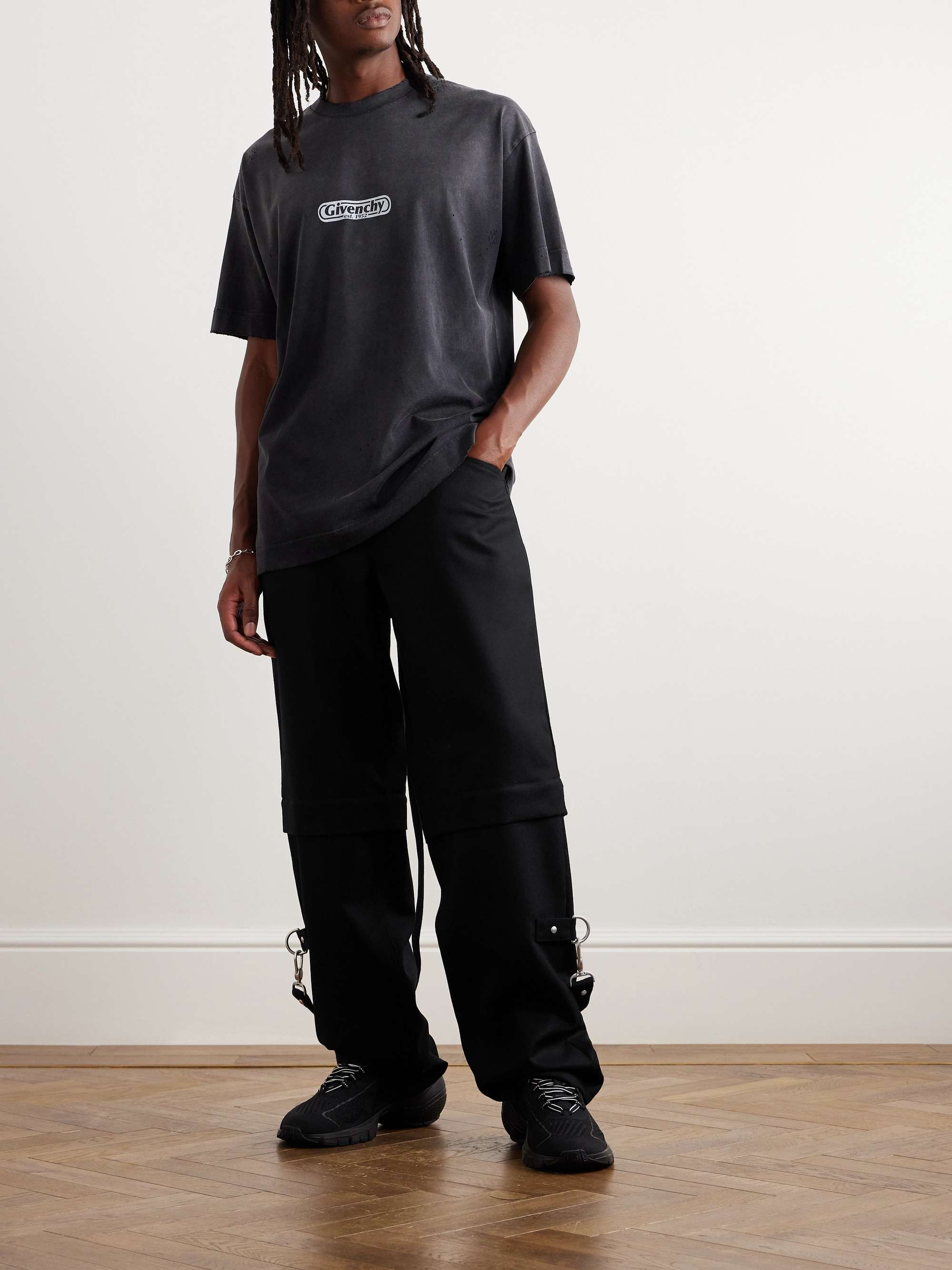 GIVENCHY Straight-Leg Tech-Virgin Wool Cargo Trousers for Men