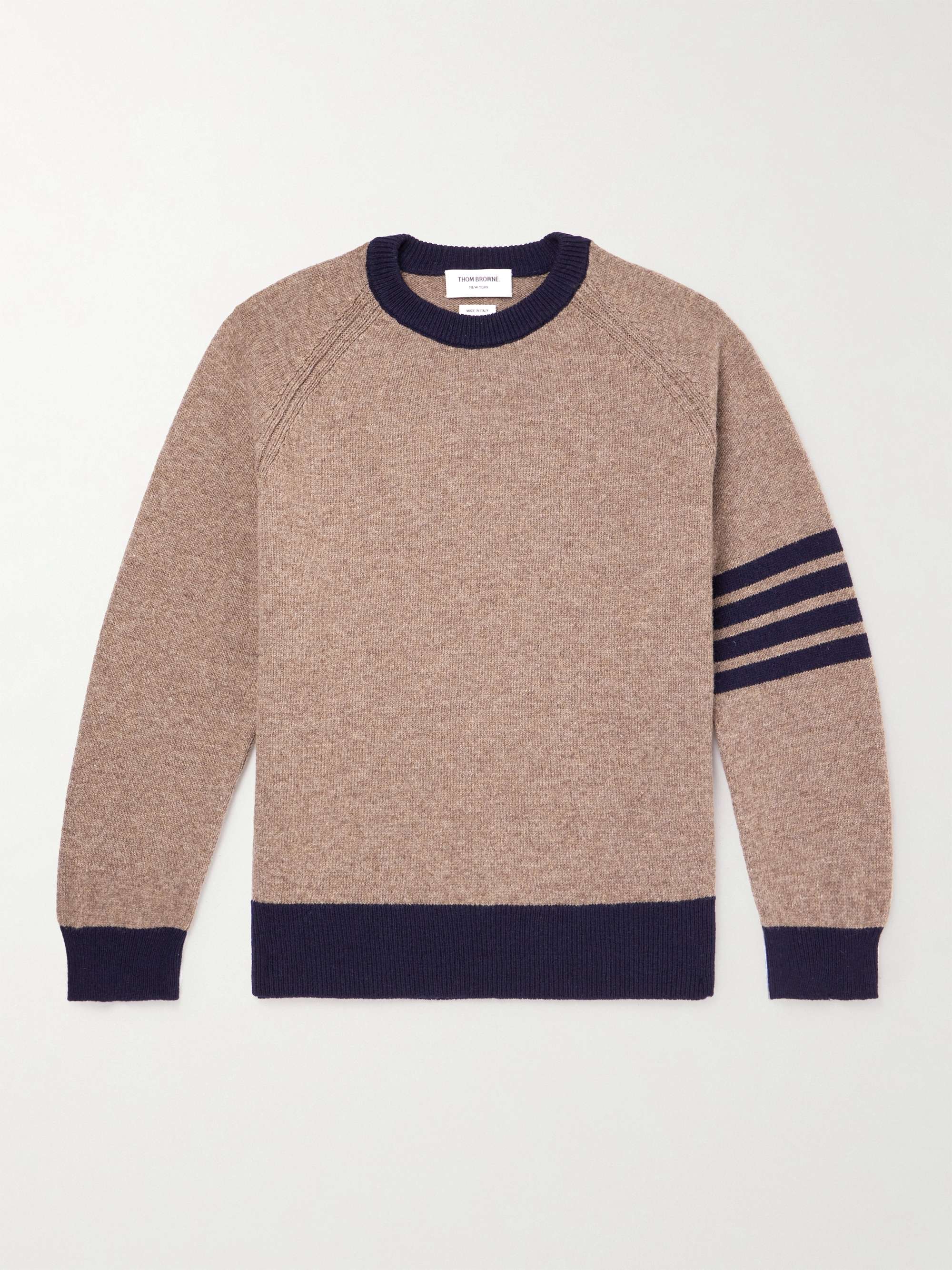 THOM BROWNE Striped Shetland Wool Sweater for Men | MR PORTER