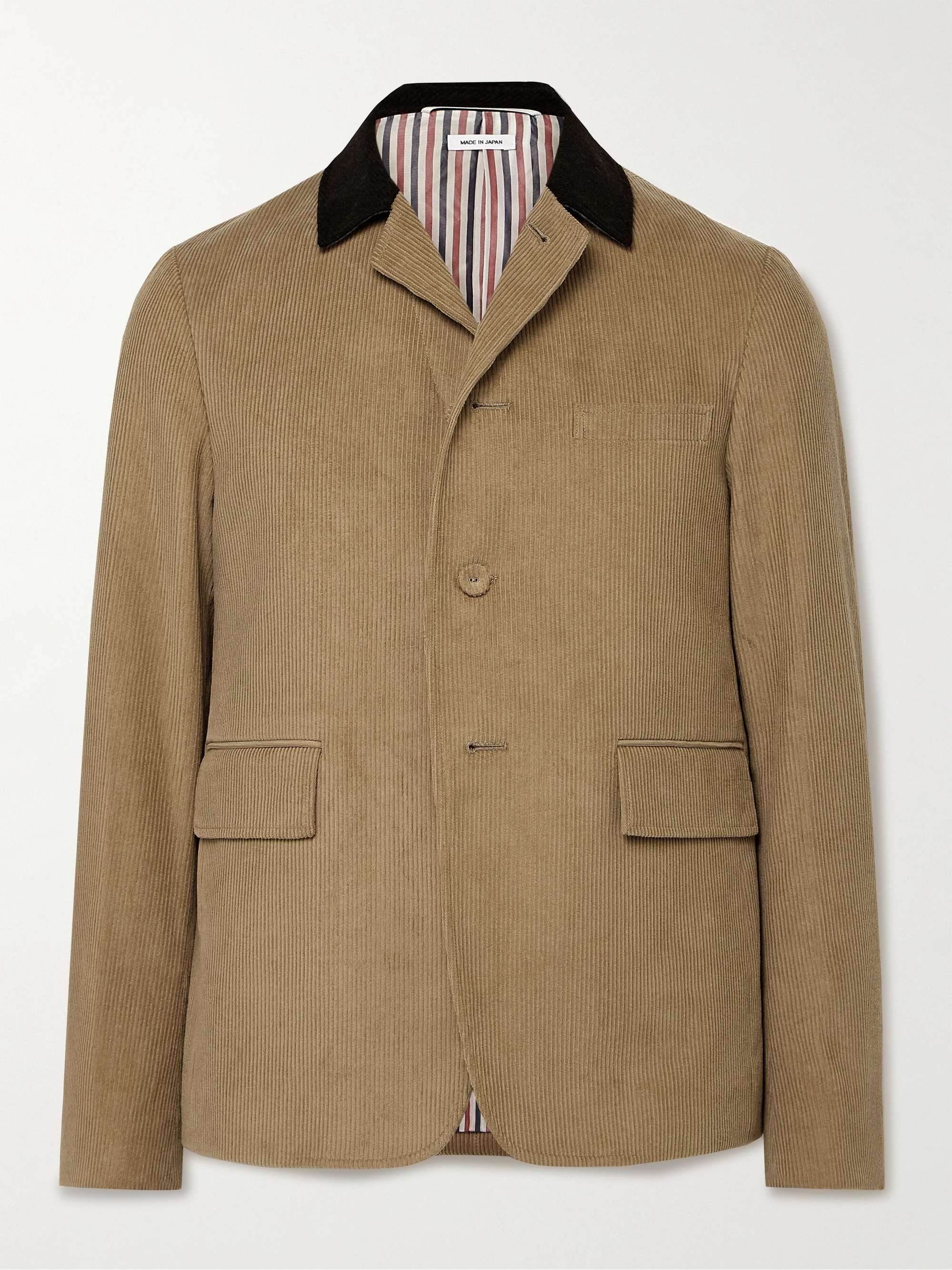 THOM BROWNE Unstructured Wool-Trimmed Cotton-Corduroy Blazer for Men ...