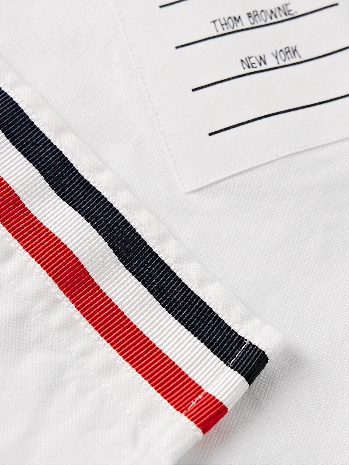 Shop Thom Browne Slim-fit Button-down Collar Logo-appliquéd Cotton Oxford Shirt In White
