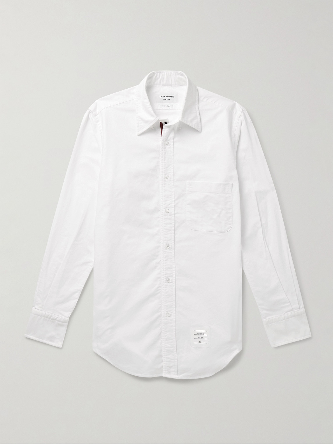 Thom Browne Slim-Fit Button-Down Collar Logo-Appliquéd Cotton Oxford Shirt - Men