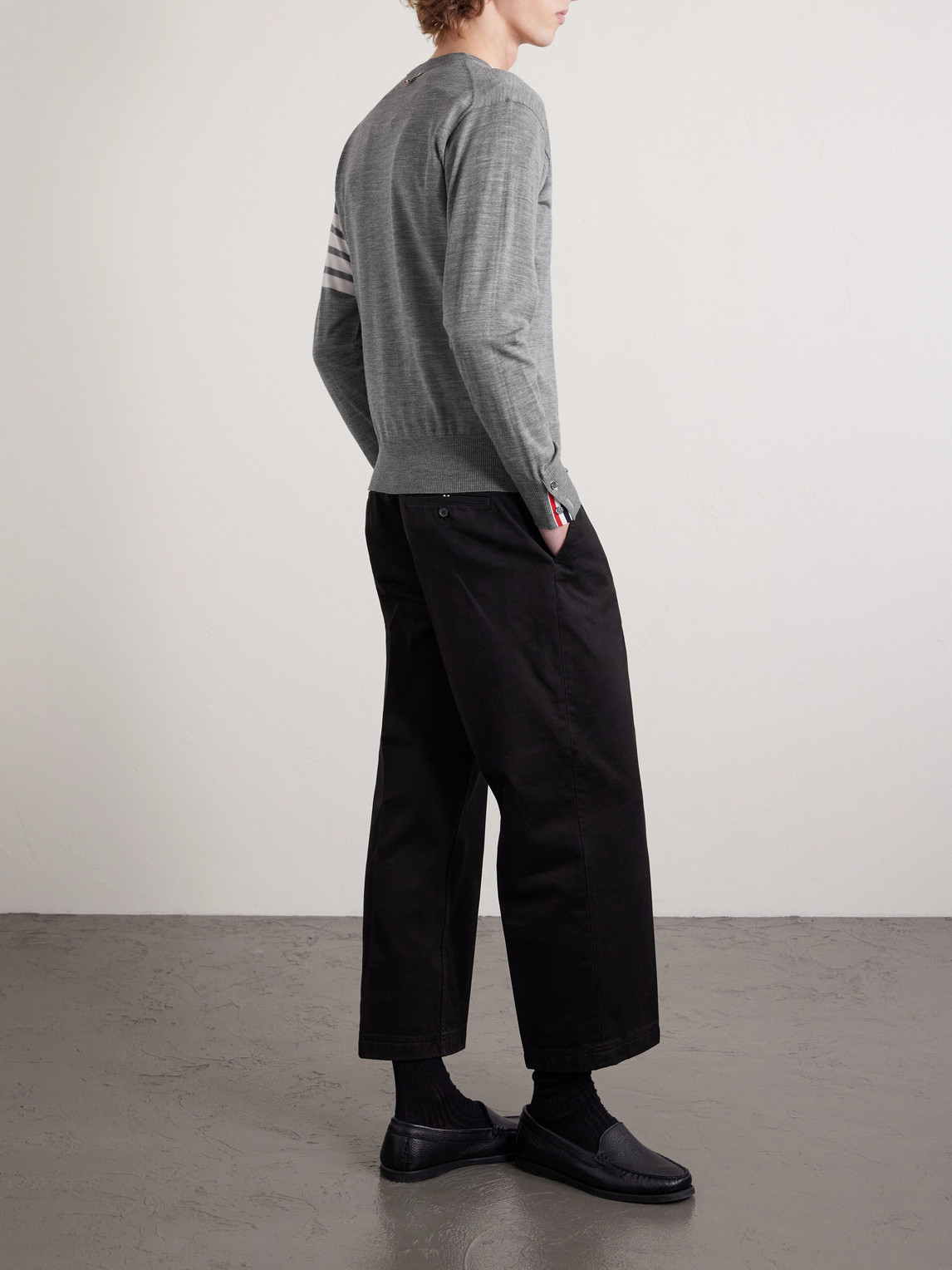 Thom Browne - Slim-fit Striped Merino Wool Sweater - Men - Gray - 0 