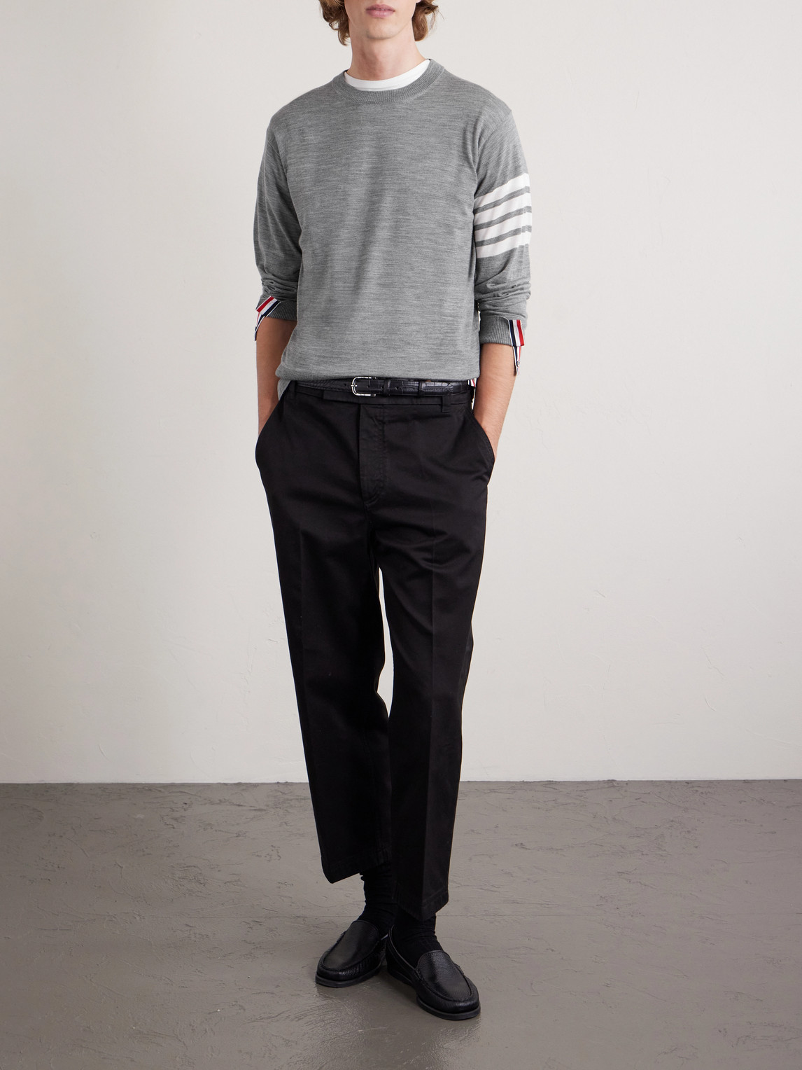 Slim-Fit Striped Merino Wool Sweater — 2