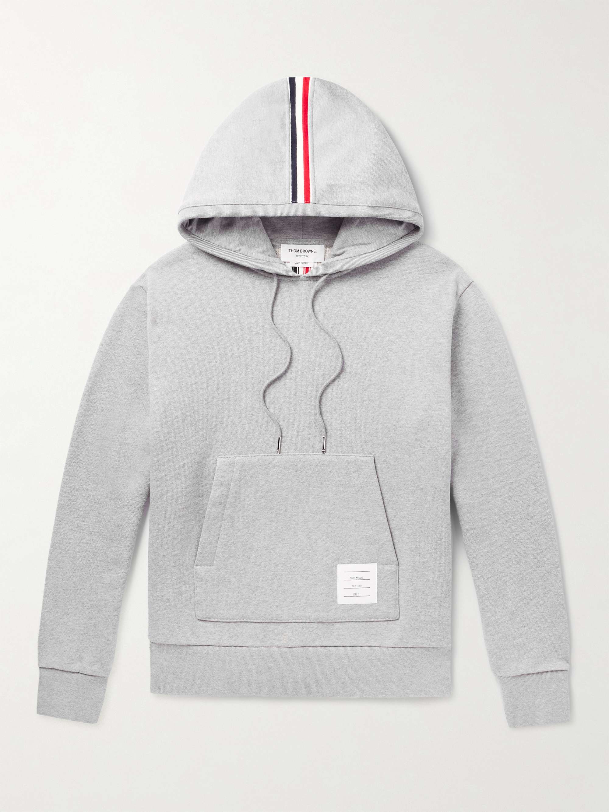 THOM BROWNE Striped Cotton-Jersey Hoodie for Men | MR PORTER