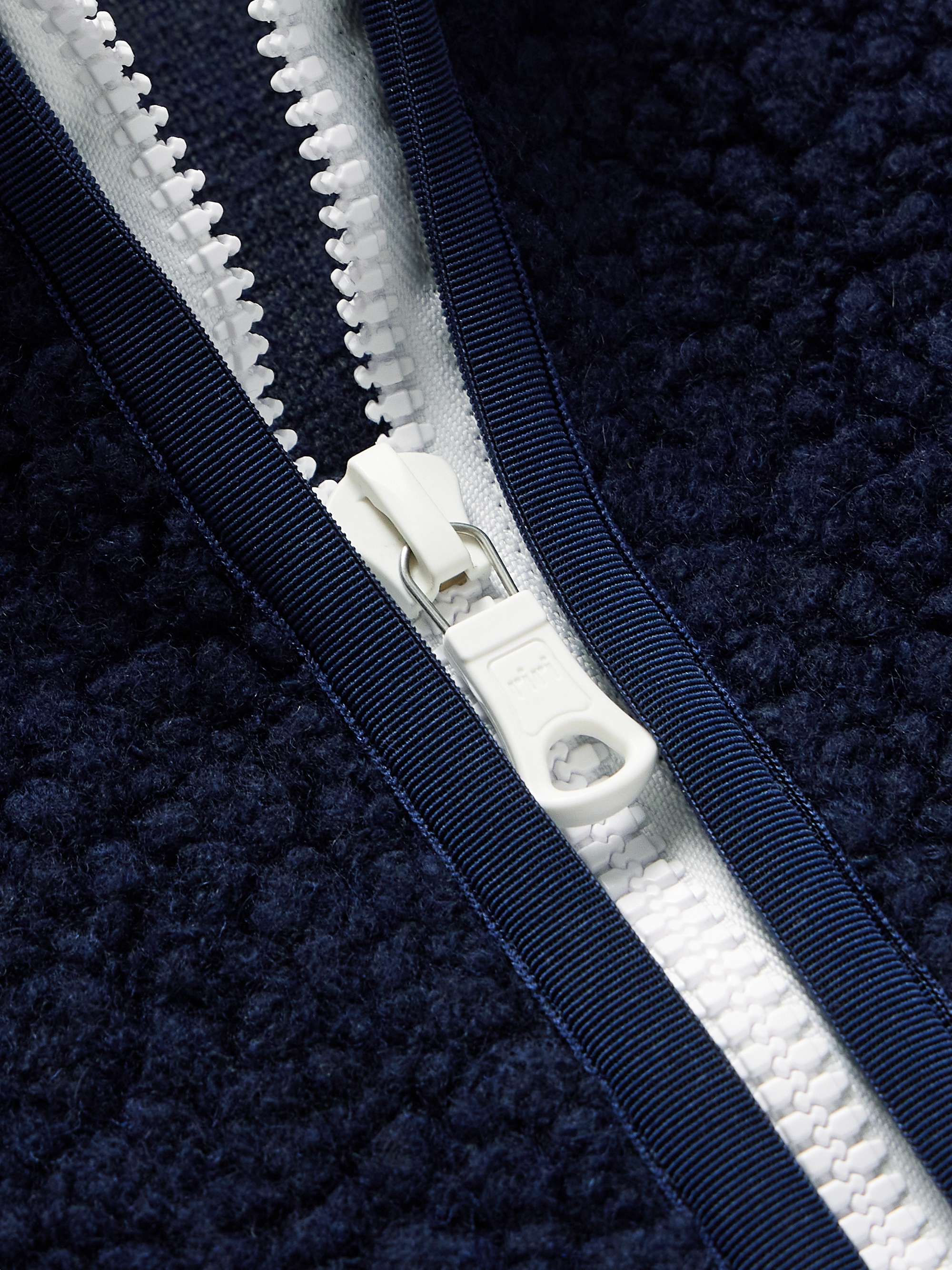 DRAKE'S Logo-Embroidered Wool-Blend Fleece Gilet